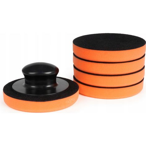 Juego de esponjas para encerar y pulir con mango de 125 mm, 5 unidades. (1/4)