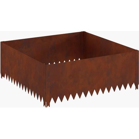 Bordure de Pelouse 100 x 100 x 35 cm Acier Rouillé vidaXL (1/5)