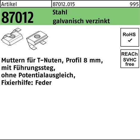 Tasseau pour rainures en T R 87012 o.Führungssteg