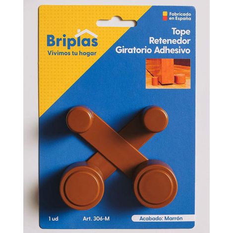 briplas tope puerta adhesivo retenedor giratorio 2 u marron 306m