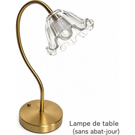 Lampe de chevet LED tactile motif muguet sans feuilles verre transparent transparent réf 5471 18 × 18 × 34 cm 600 g – Livraison gratuite