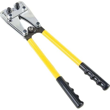 Leistungsstarke Crimpzange für 6-50 mm² Aderendhülsen. Multifunktionszange mit rutschfestem Griff für Heimwerker im Elektrobereich.
