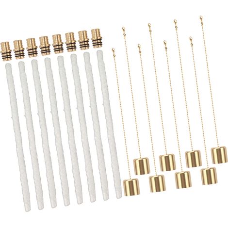 Kit de 8 torches pour bouteilles de vin, mèches longue durée, supports de mèche en laiton, idéal pour le jardin et la terrasse. (1/5)