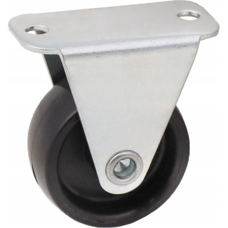 Ruota per mobili non girevole, diametro 30 mm, altezza 41 mm, colore nero (1/2)