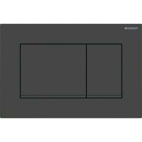 Geberit Sigma20 (ehemals Sigma30) quadratische Betätigungsplatte für Zweimengenspülung: mattschwarz lackiert. Leicht zu reinigende Beschichtung. Schwarz.