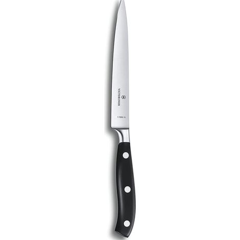 Victorinox Grand Maître, coltello professionale da intaglio, lama extra-affilata, affilatura diritta, 15 cm, manico in plastica, acciaio inossidabile, nero