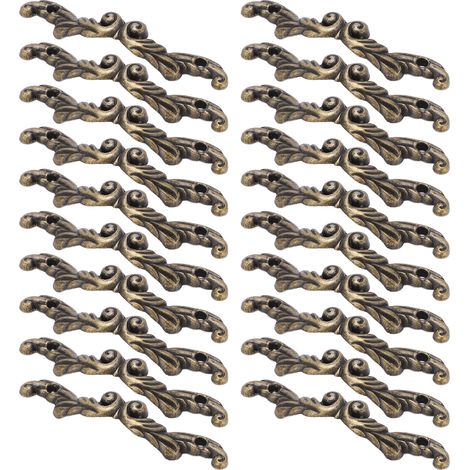 20 mini poignées de tiroir vintage en bronze avec vis, adaptées aux boîtes en bois, aux portes de tiroir et aux coffrets cadeaux. (1/5)