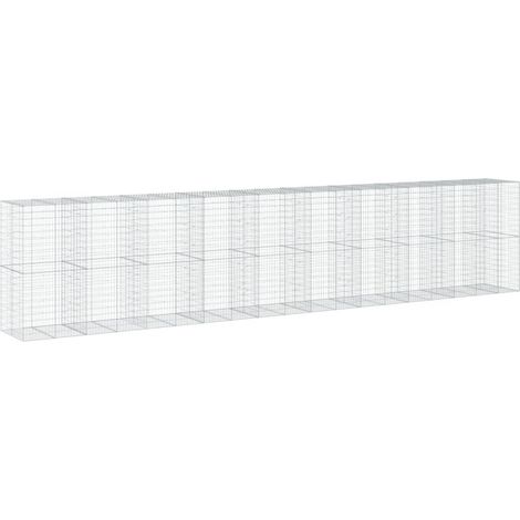 Maison Exclusive - Cesto Gabbione con Copertura 950x100x200 cm in Ferro Zincato