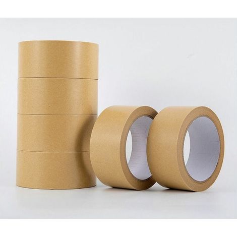 Stück Kraftpapier-Klebeband, recycelbar, beschreibbar, zerreißbar, hohe Zugfestigkeit, zum Verschließen von Kartons und Bilderrahmen, 2 cm x 25 m, Farbe: Braun (1/5)