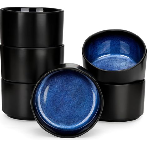 Bol en céramique noir et bleu 500 ml