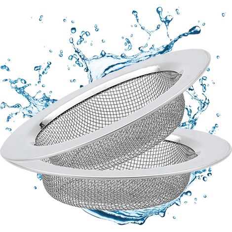 2Pcs Filtre à Cheveux en Acier Inoxydable, Filtre à Évier de Vidange, Grille Evier Cuisine Protection de Drain Filtre Evier pour Salle de Bain, Baignoire, Cuisine(7,5cm) (1/5)