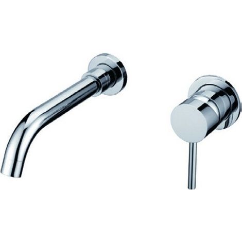 Miscelatore lavabo da incasso linea curva acciaio inox satinato KAM-ARTE SATINATO kamalu