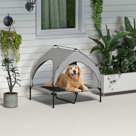 Panier pour chien avec toit, respirant et déperlant, jusqu'à 30 kg, 91 x 76 x 89 cm, gris clair (1/5)