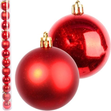 Set di 12 palline di plastica rosse da 6 cm (1/4)