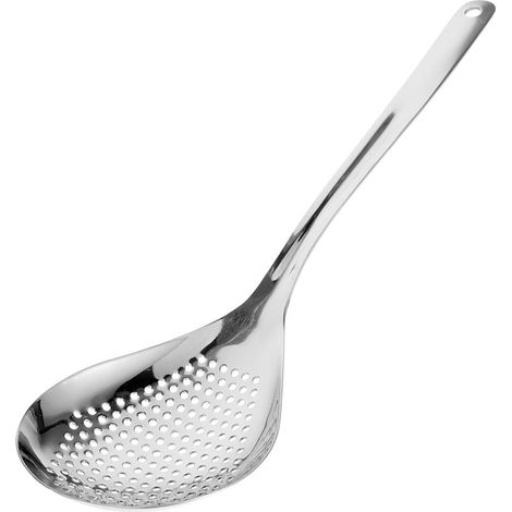 Cuillère à fente pour la cuisson Cuillère en acier inoxydable avec poignée et trou de suspension Passoire à mailles fines Cuillère à frire Passoire araignée Ustensiles de cuisine (1/5)