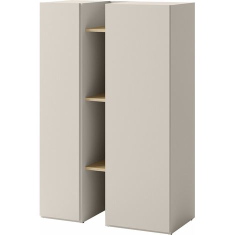 Étagère Delruvi 103 , Avec des portes, Fermé, Stratifié, Le nombre de portes: 0, Nombre de tiroirs: 0, 132x85x42cm, LED: Disponible (1/5)