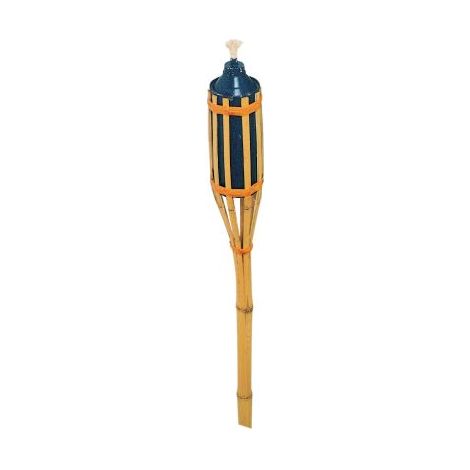 Torche bambou 120 cm h 0,200 l cuve tole pour jardin exte'rieur