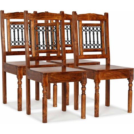 vidaXL Sillas de comedor 4 unidades madera maciza clásica (1/5)