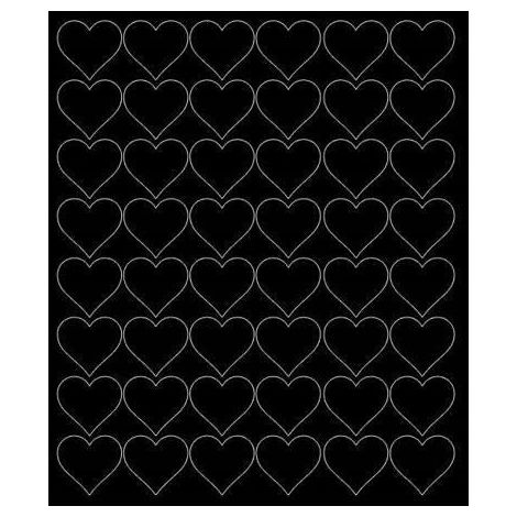 Pegatinas de corazones para el Día de San Valentín, 3 cm, 48 unidades, negro mate.