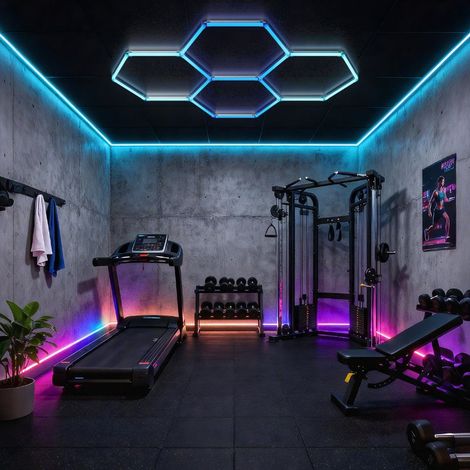 Kit 4 LED Hexagonal RGB 34W 110lm/w - SILUMEN (1/5)