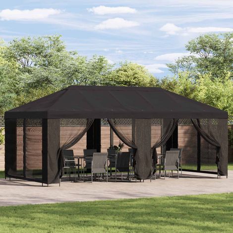vidaXL Gazebo da giardino 6 x 3 m Antracite Poliestere e Acciaio