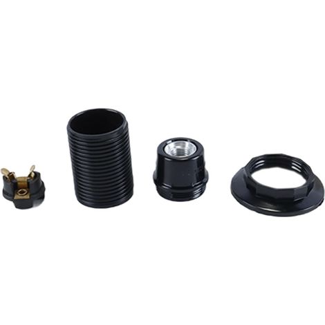 E14 Edison Screw Lamp Socket, E14 Bakelite Threaded Hanging Socket and Lamp Shade Necklace Ring, Pack of 3 (1/5)