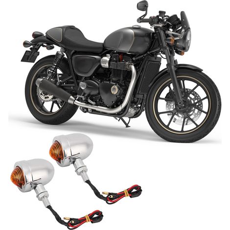 Clignotant Moto Jaune Lampe Indicateur de Direction Accessoire Personnalisation Chrome Électroplaque (1/5)