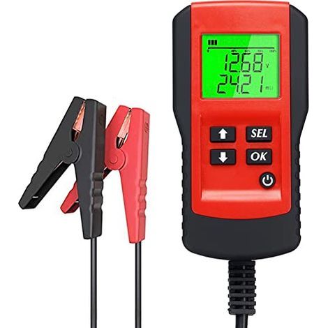 Testeur de batterie de voiture numérique 12V Test de charge et analyseur de pourcentage de la durée de vie de la batterie, de la tension, de la résistance et de la batterie à cycle profond (1/5)