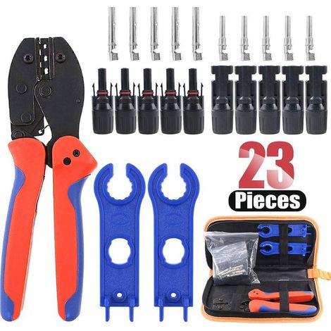 Kit de 23 herramientas de crimpado para paneles solares, conector MC4 para cables fotovoltaicos de 2,5 a 6 mm². (1/5)