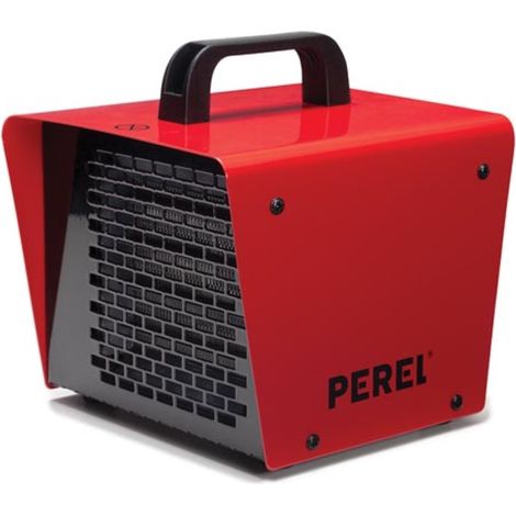 Perel Chauffage soufflant électrique 2000W avec 2 niveaux de chaleur et thermostat, élément PTC, fonction refroidissement, protection IP24, compact et portable pour atelier ou garage (1/4)