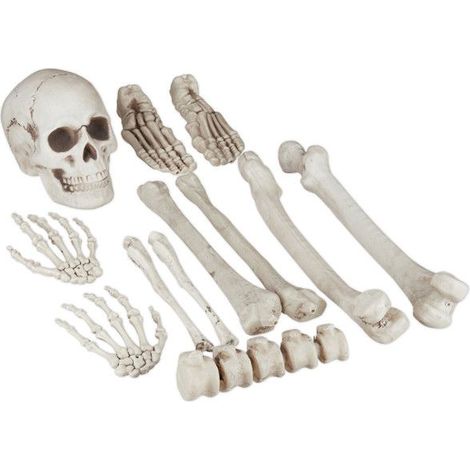 Relaxdays Os décoratifs pour halloween, en lot de 12, soirées à thème, intérieur/extérieur, squelette, déco horreur, XXL (1/5)