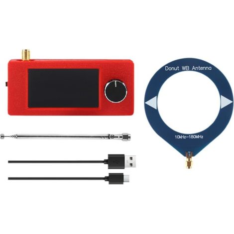 Kompatibel mit SI4732 Mini-Radio, Frequenzbereich 10-180MHz, SMA-Schnittstelle, Rahmenantenne, 1,9-Zoll-IPS-Bildschirm, LSB, USB-Schnittstelle, AM/FM-Modulation, Taschenradio.