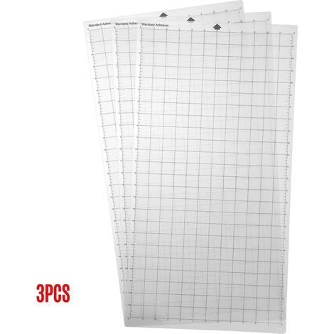 Ersatz-Schneidematte, transparent, selbstklebend, Cricut-Matte mit Messraster, 12 x 24 Zoll, für Sil-3PCS