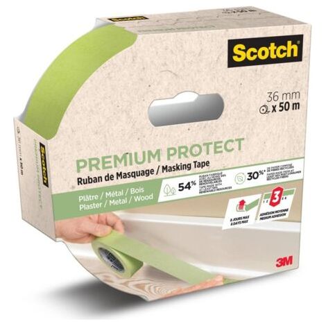 Ruban de masquage SCOTCH l.36 mm x L.50 m Premium Protect (1/3)