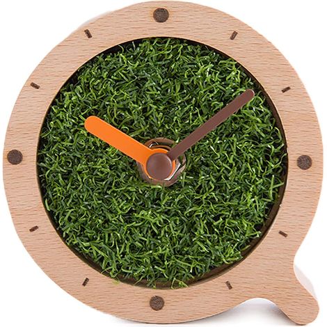 Lautloser Wecker fürs Wohnzimmer – Batteriebetrieben – Holz – Einfache Bedienung – Beige