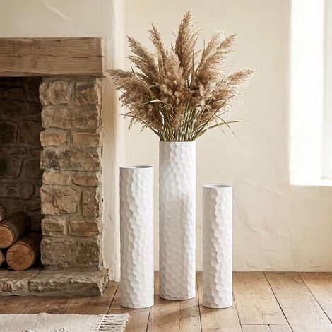 Métal Grand Vase a Poser au Sol: Blanc Vase de Sol Decoratif 3pcs (1/5)