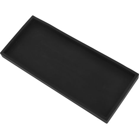 Plateau de rangement en silicone, grand format, noir, idéal pour la cuisine et la salle de bain. (1/5)
