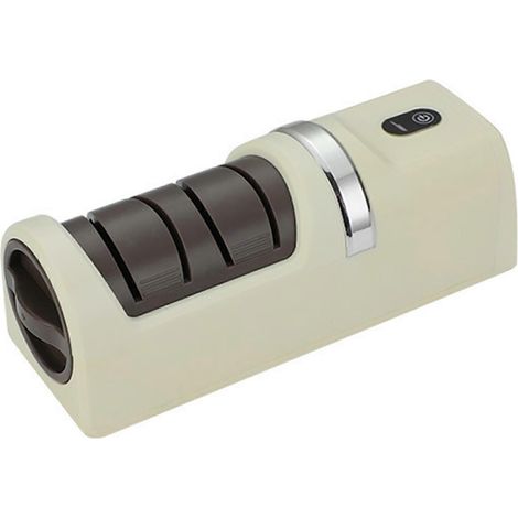 Affûteur de couteaux sans fil multifonctionnel - Compatible avec toutes les lames, design compact, idéal pour la préparation des repas en extérieur, accessoire indispensable en cuisine (blanc) (1/5)