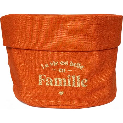 Petite corbeille à pain pailletée brodée la vie est belle (1/2)