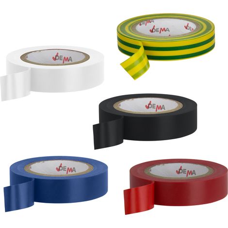 Kabel Isolierband Elektriker Klebeband 5er Set farbig 15 mm x 10 m Rolle PVC (1/2)