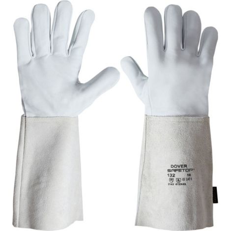 Guante de soldador largo piel flor SAFETOP válido TIG Dover 8