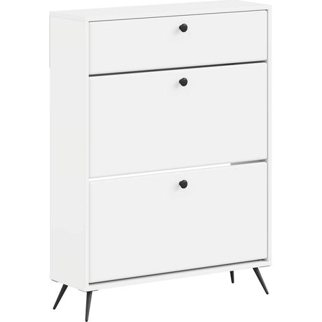 Schuhschrank BREDA 78 x 24 x 103 cm Holzwerkstoff Weiß vidaXL (1/5)