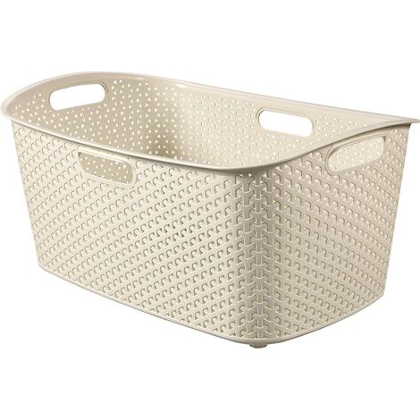 Cesto Papelera 'ratán' 47 litros Crema cesto para la Colada