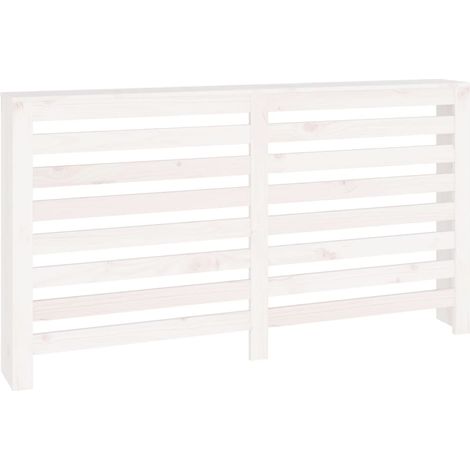 Cache-radiateur Blanc 153x19x84 cm Bois massif de pin