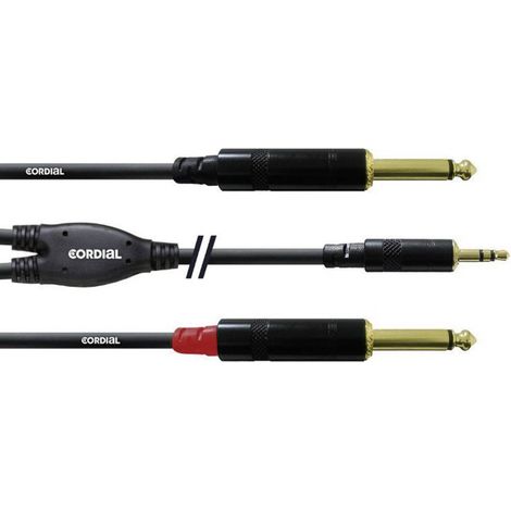 Cordial CFY1,5WPP Audio Cavo adattatore [1x Spina jack da 3.5 mm - 2x Spina jack da 6.3 mm] 1.50 m Nero (1/2)