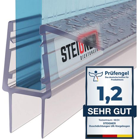 STEIGNER Duschdichtung, 200cm, Glasstärke 8/9 mm, Gerade PVC Ersatzdichtung für Dusche, UK20-08