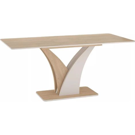 Table extensible design 8 pers bois clair cachemire 160 cm ARTEMISZ (1/2)