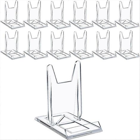 Lot de 12 étagères en acrylique avec support pour tablette, idéales pour la maison ou le bureau. (1/5)