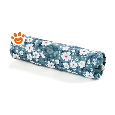 Leopet Tunnel a Fiori per Gatto con Pallina in Peluche - Confezione 1 Pezzo -