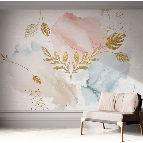 Papier peint autocollant avec imprimé décoratif pour salon et chambre à coucher Installation facile Charme botanique 312x219 cm (1/5)